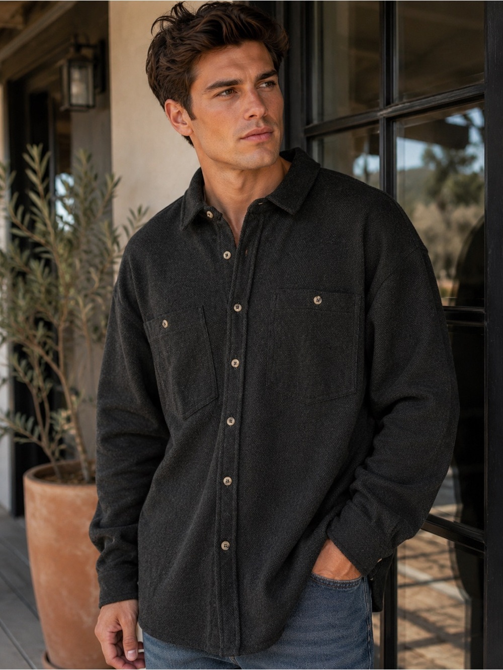 Ivy Crew Men’s Green Plaid Button-Down Shirt